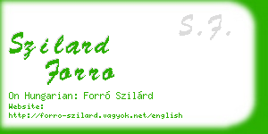 szilard forro business card